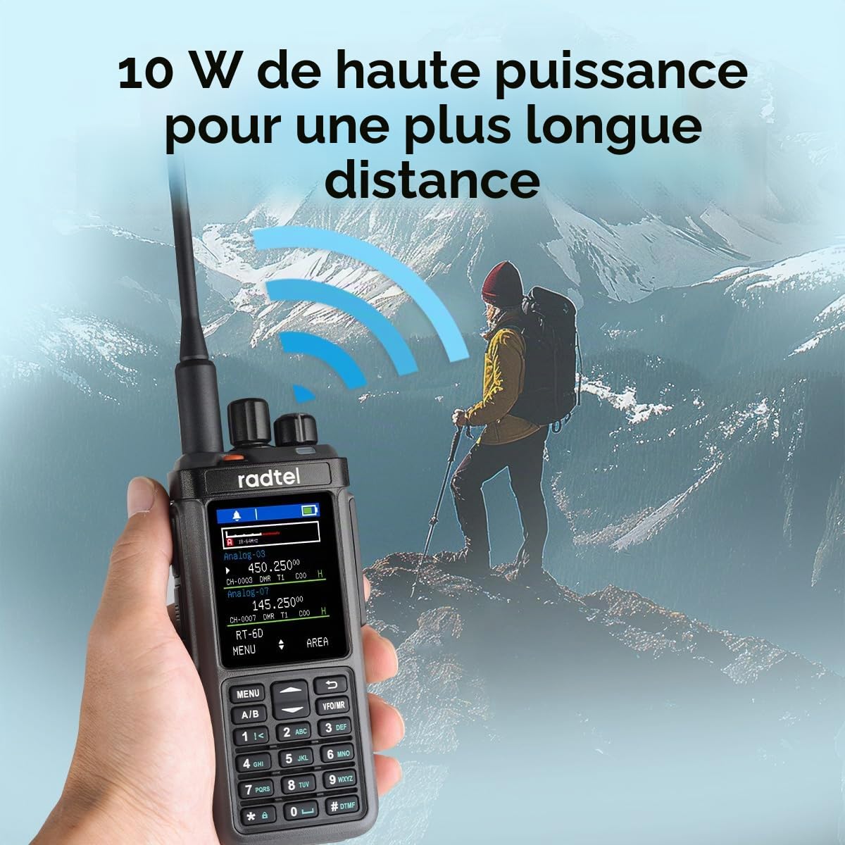 Radio DMR Radtel RT-6D, 500 000 Contacts, Talkie-walkie Double Bande, Double créneau horaire, Radio bidirectionnelle, Niveaux 1 et 2, Radio Amateur, 1 024 canaux