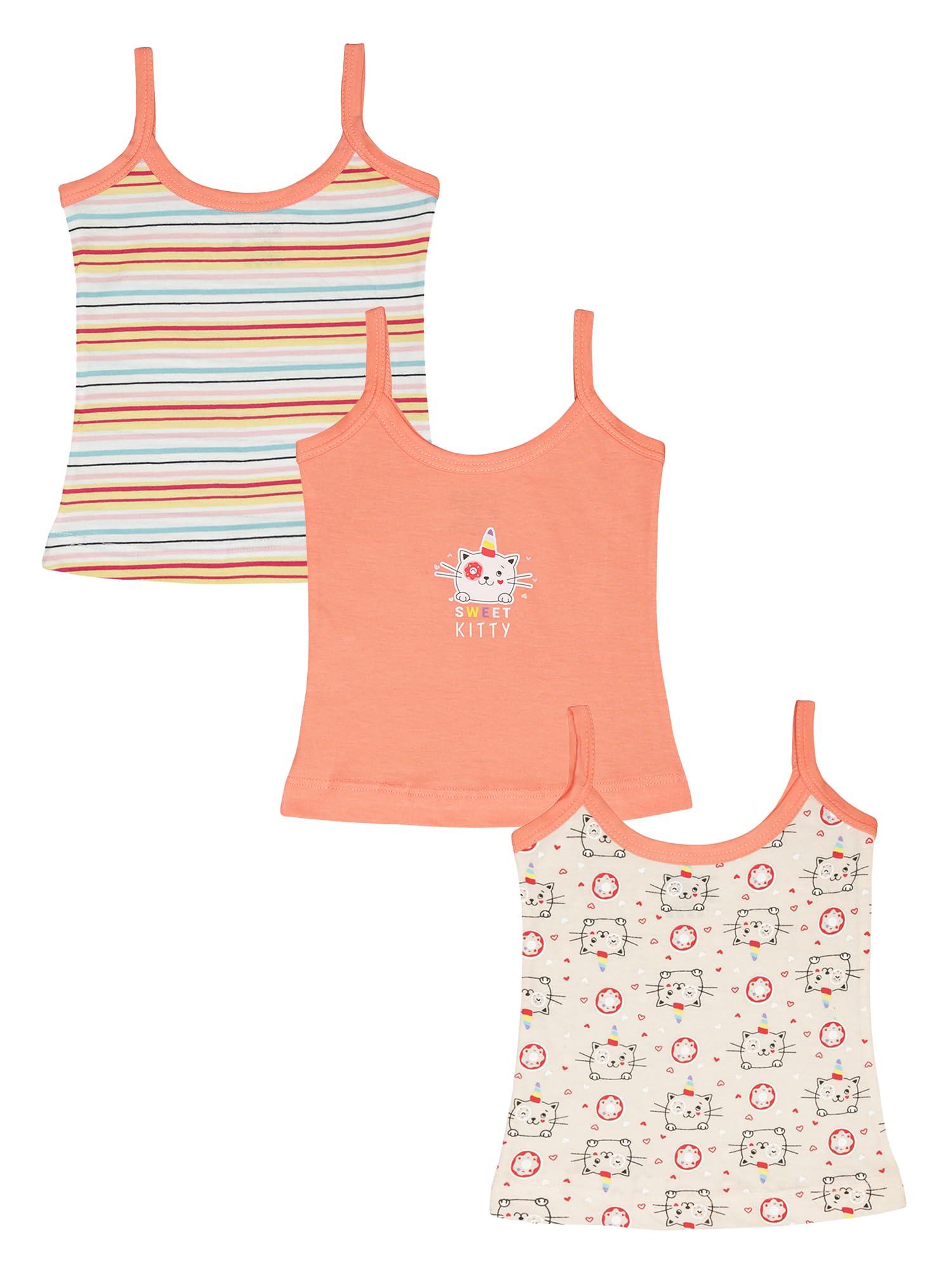 BODYCARE Girls Dori Neck Sleeveless Vest Pack of 3-picture-29