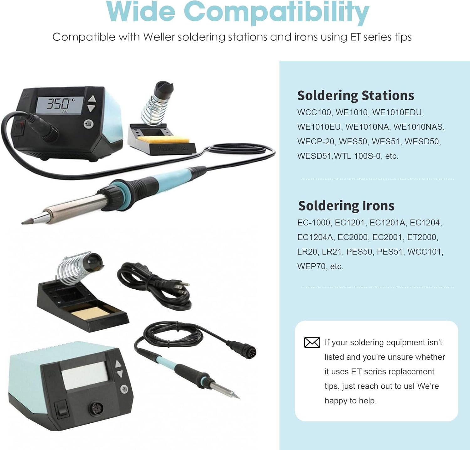 HANGLIFE ET Soldering Iron Tips with Tips Holder for Weller WE1010NA WES51/50 WESD51 WCC101 PES51/50 WEP70 LR21 and More Soldering Stations/Irons – Replacement Solder Tips for Weller Welding Equipment