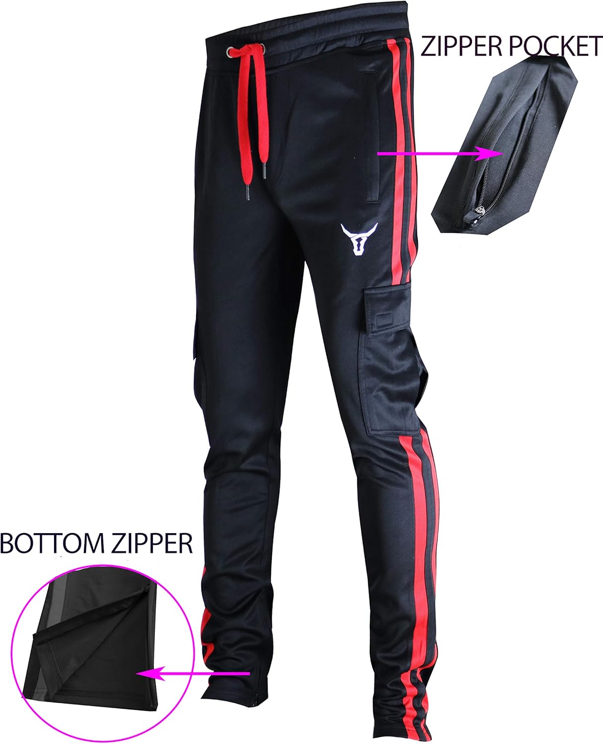 SCREENSHOT-Track Pants Basic Mens Premium Slim Fit Athletic Fitness Fashion Urban Lifestyle Streetwear Bottoms - Image 3