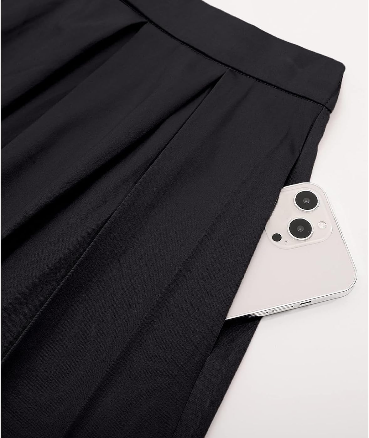 OBBUE Dresstore Vintage Pleated Skirt Floral A-line Printed Midi Skirts with Pockets - Image 4