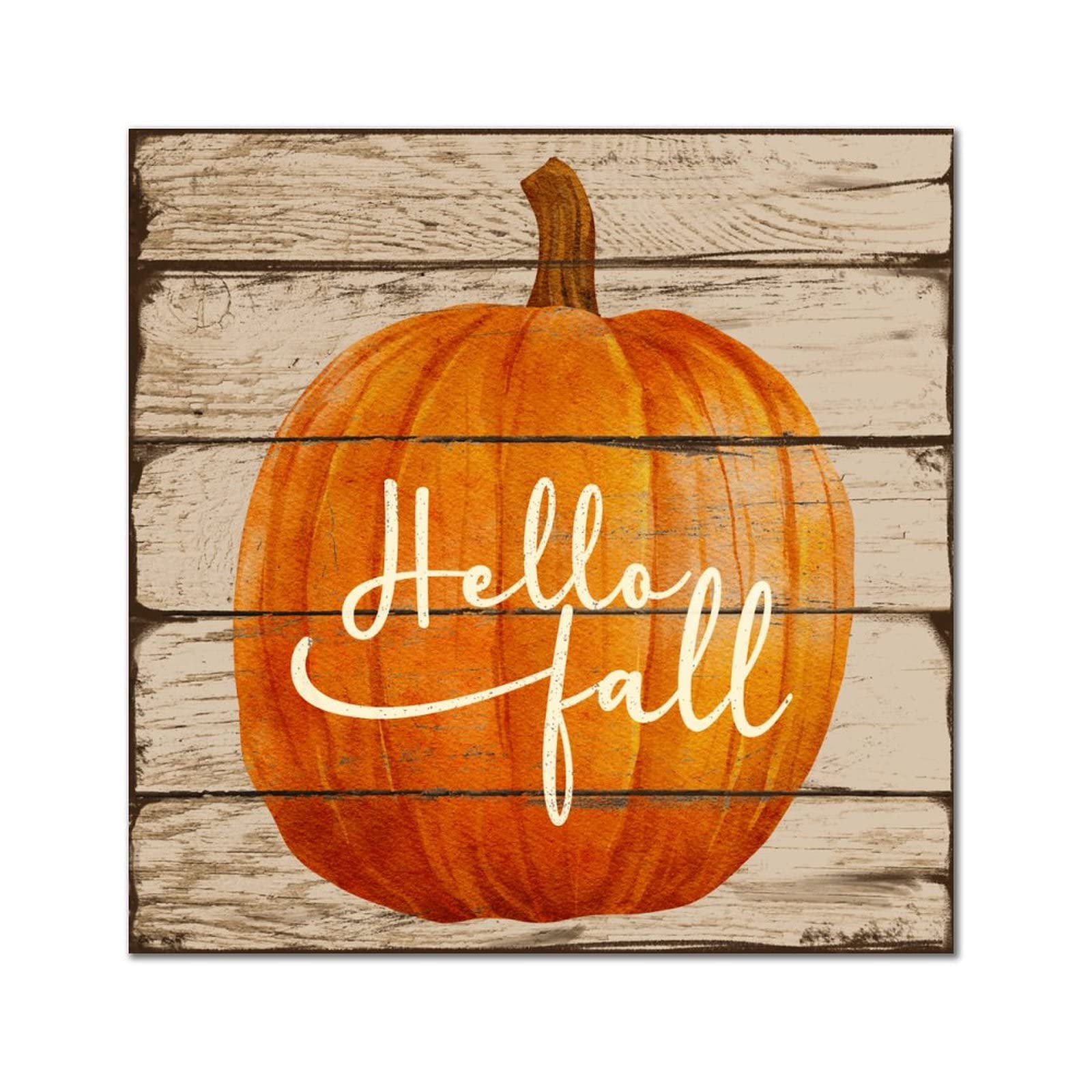 Panneau en bois Hello Fall 35,6 cm, déco murale rustique maison