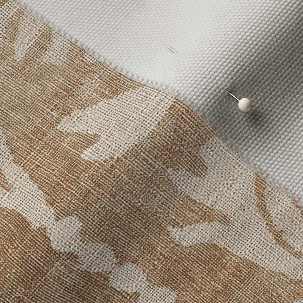 Spoonflower Fabric - Rustic Floral Farmhouse Grain Sack Neutral Flowers Tan Taupe Khaki Printed on Basketweave Cotton Canvas Fabric Fat Quarter - Upholstery Home Decor Bottomweight