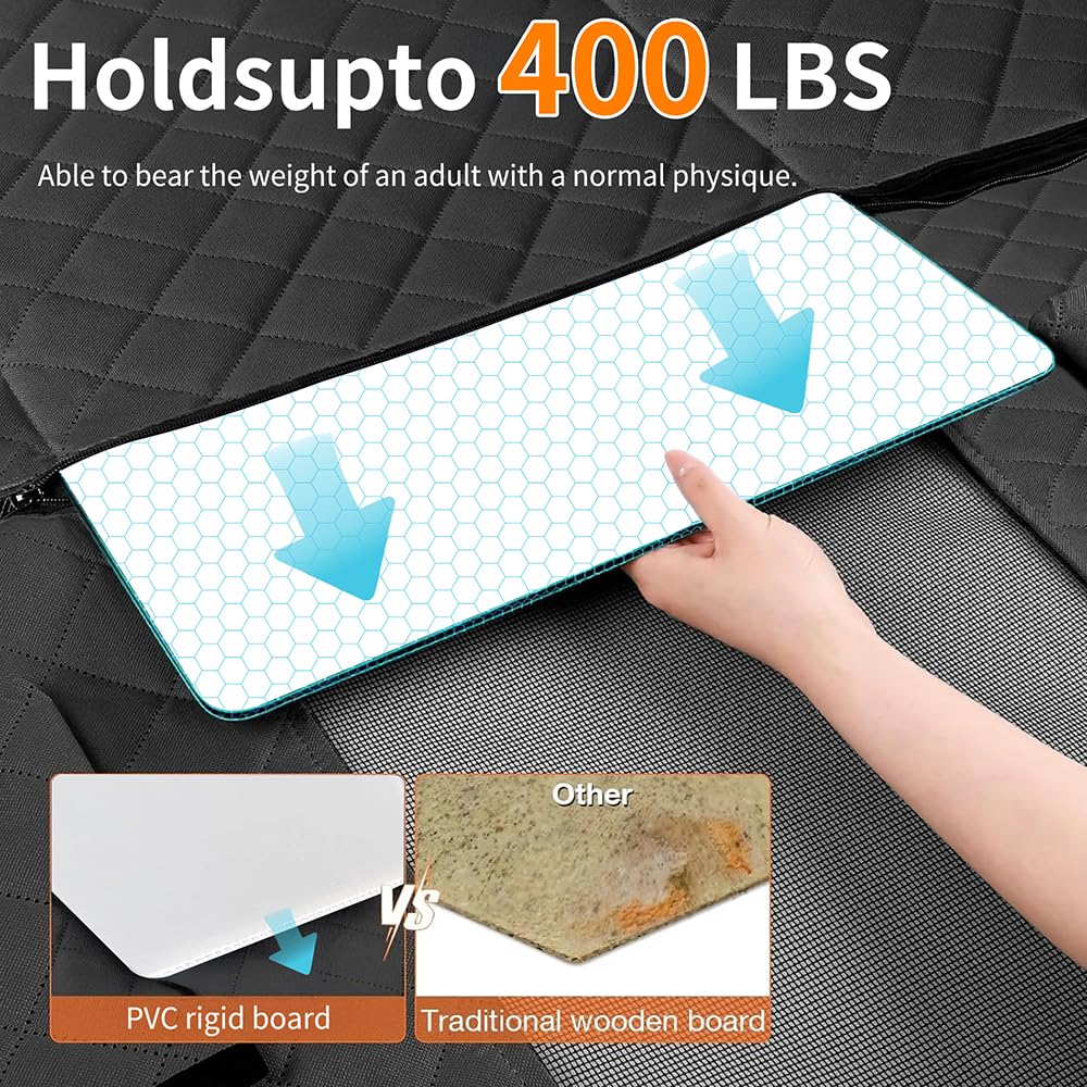 TOYMOMMY 2025 Upgrade Large/Medium Dog Car Seat Cover - 600D Oxford Hard Bottom, Waterproof Scratch-Proof Bite-Resistant, Supports 400lbs for Car SUV Truck