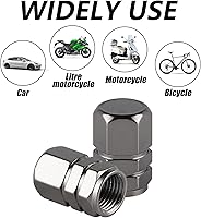 Vista 5 de alpmosn Tapas de Vástago de Válvula de Neumático de Aluminio, Cubiertas de Válvula de Rueda, Accesorios a Prueba de Polvo para Coche, Universal