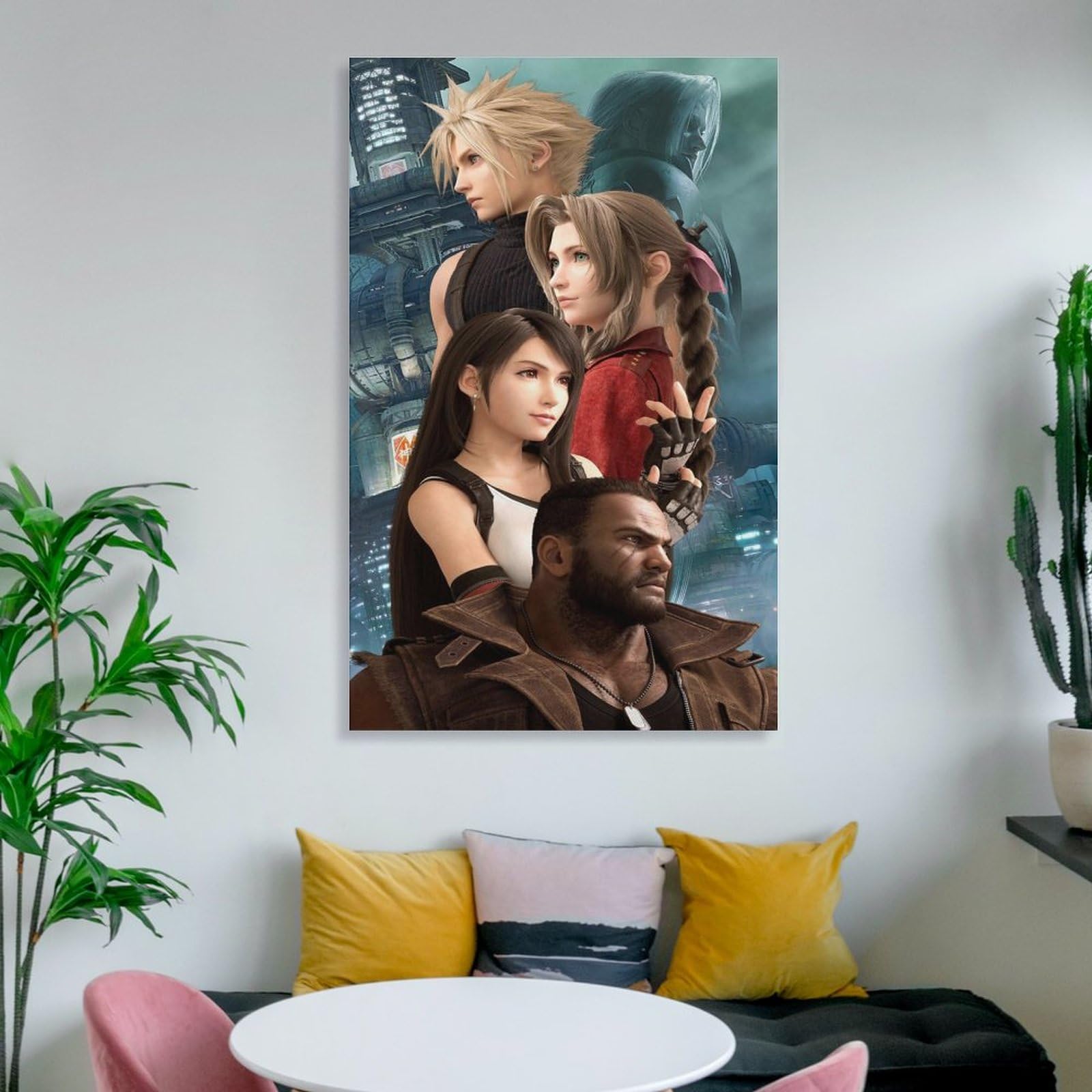 Thcbme FF7 Tifa Aerith Final Fan-tasy VII Remake Canvas Wall Art