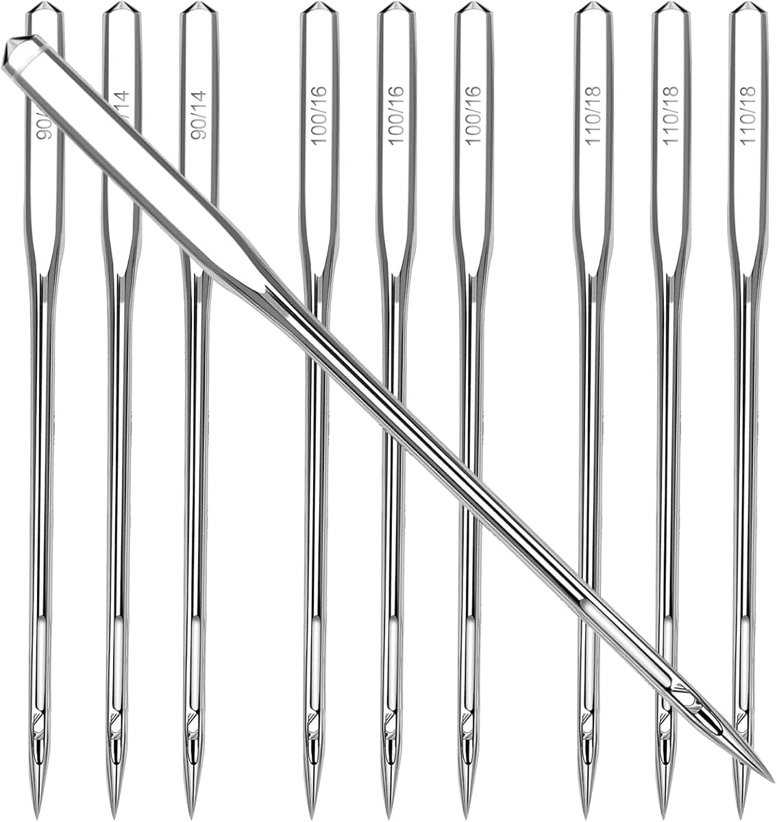30PCS Universal Heavy Duty Sewing Machine Needles,Sizes110/18,100/16,90/14,Needles for Thick Fabric Leather Jeans Canvas Embroidery,Compatible with Kind of Home Sewing Machine