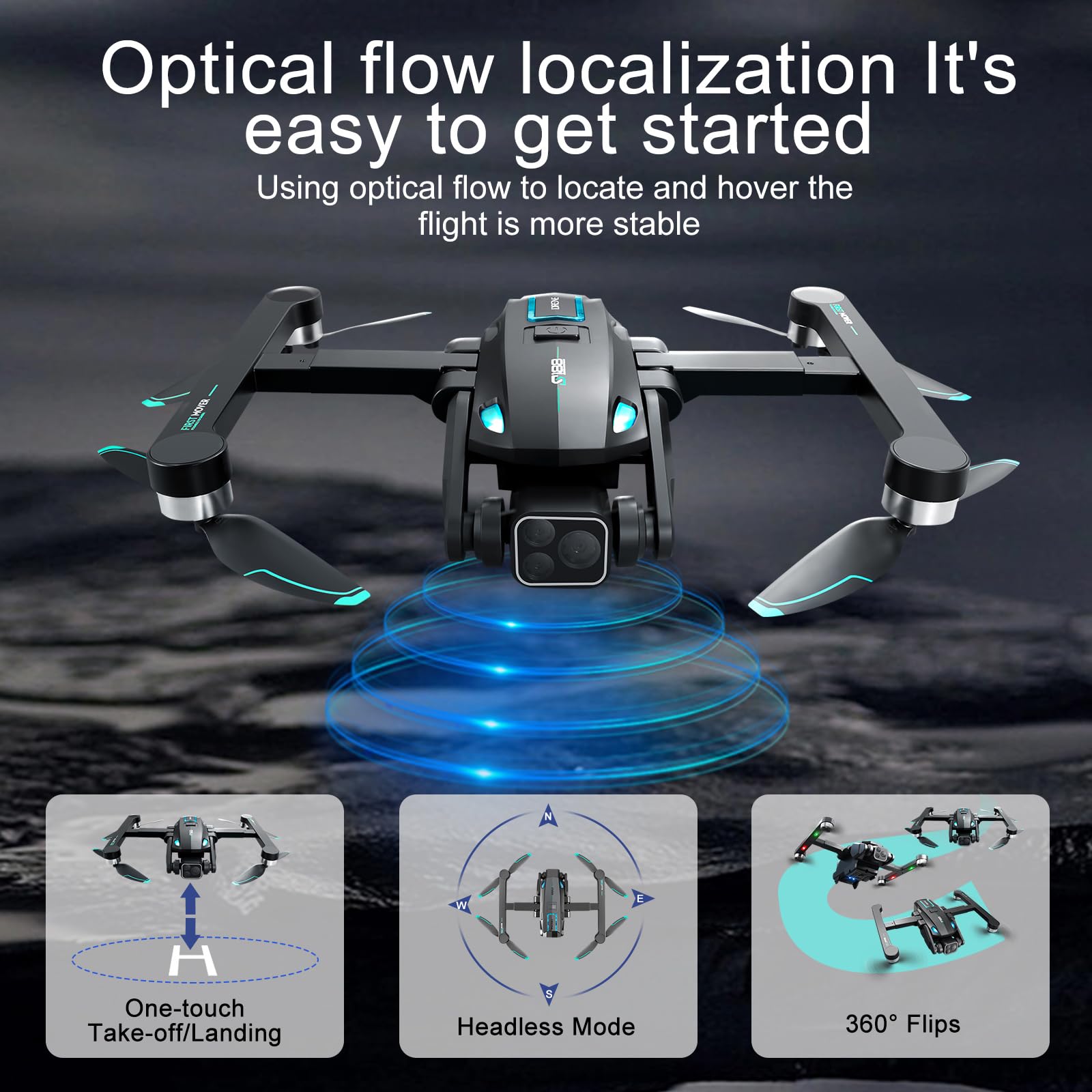 OBEST GPS Drohne mit Kamera 4K, Faltbar RC Drone, 2 Akku 36 Mins | 360° Hindernisvermeidung, Bürstenlos Motor, Follow Me, Auto Rückkehr, 5G WIFI FPV Quadrocopter für Erwachsene