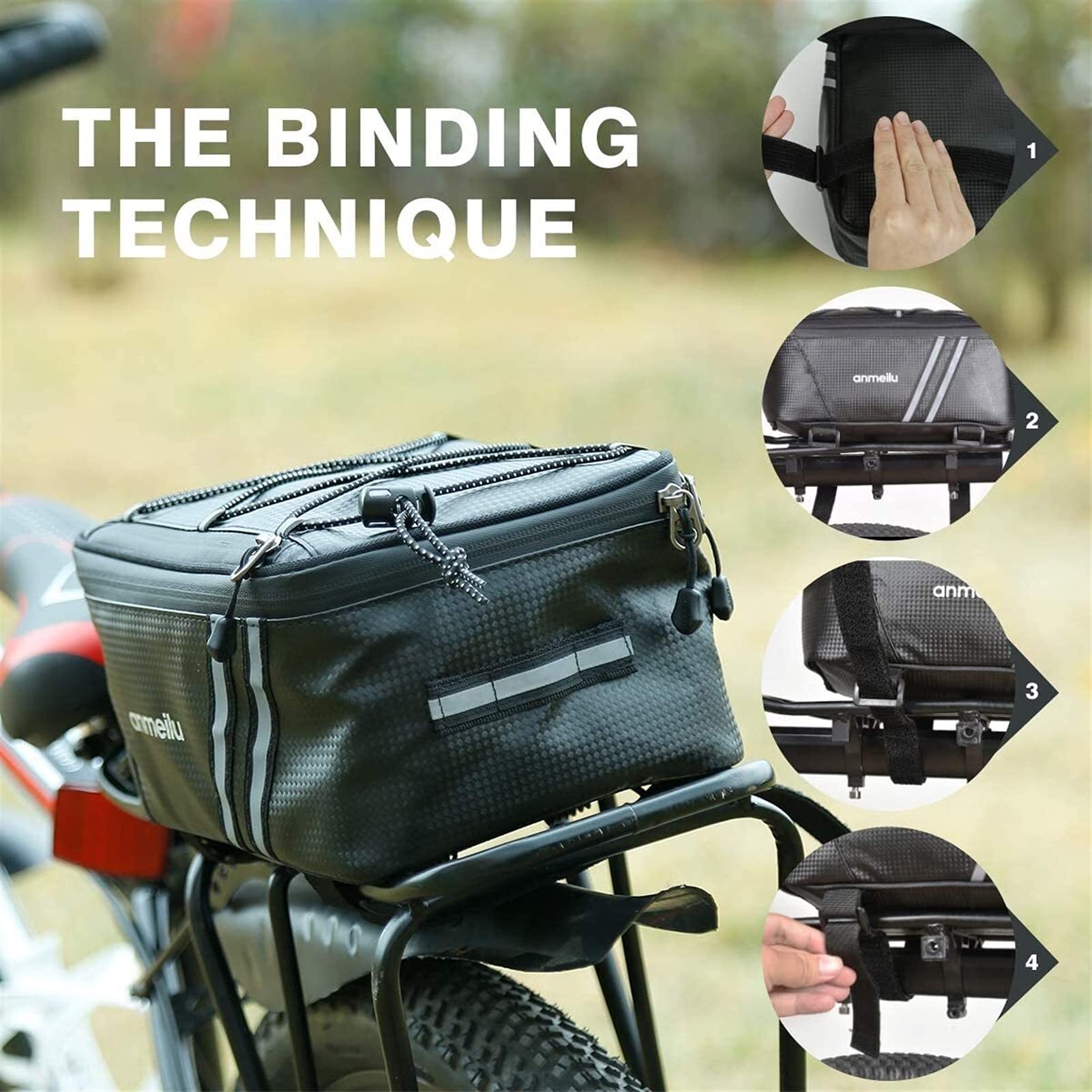 Bolsa for Bicicleta, Bolsa for el Estante Trasero, for de montaña, Camel, Equipo Impermeable for Ciclismo