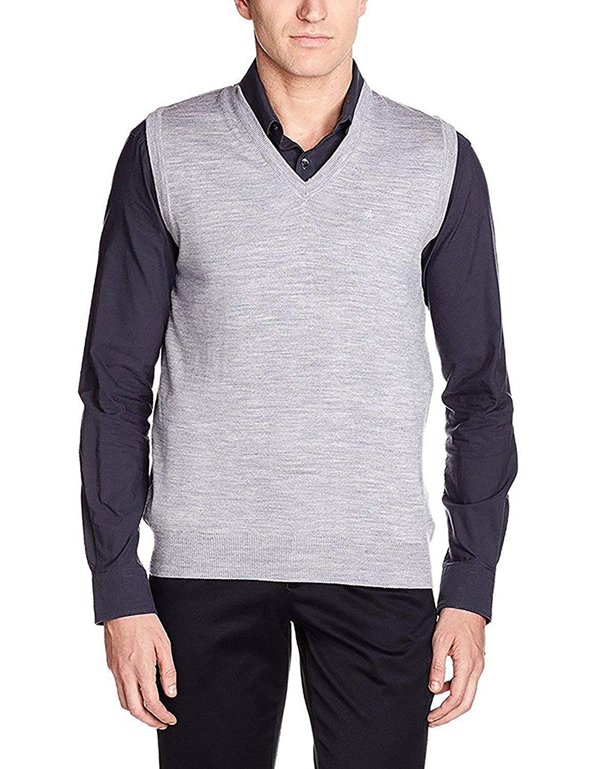 v birds Men's Reversible Sleeveless Sweater (Black-Grey) (Only 1)-picture-54