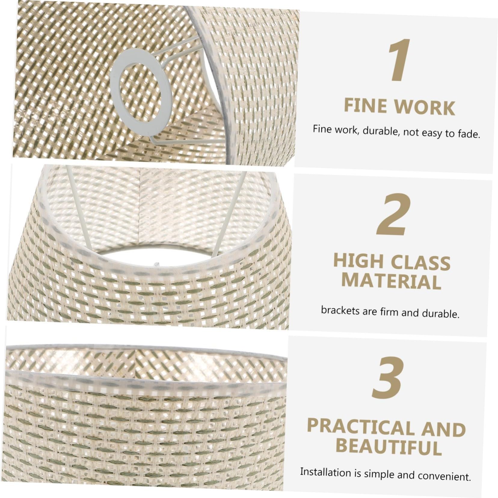 Lampada da Scrivania con Paralume Beige in Rattan Imitazione Paralume per Arredamento Casa Facile da Installare e Resistente Accessorio per Interni Regalo per Amici e Famiglia
