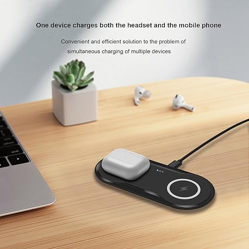 Miniatura 4 de Almohadilla de carga inalámbrica, almohadilla de carga inalámbrica dual de 30 W compatible con iPhone 15 14 13 12 XR, Galaxy S24 S23 S22 S10, Google