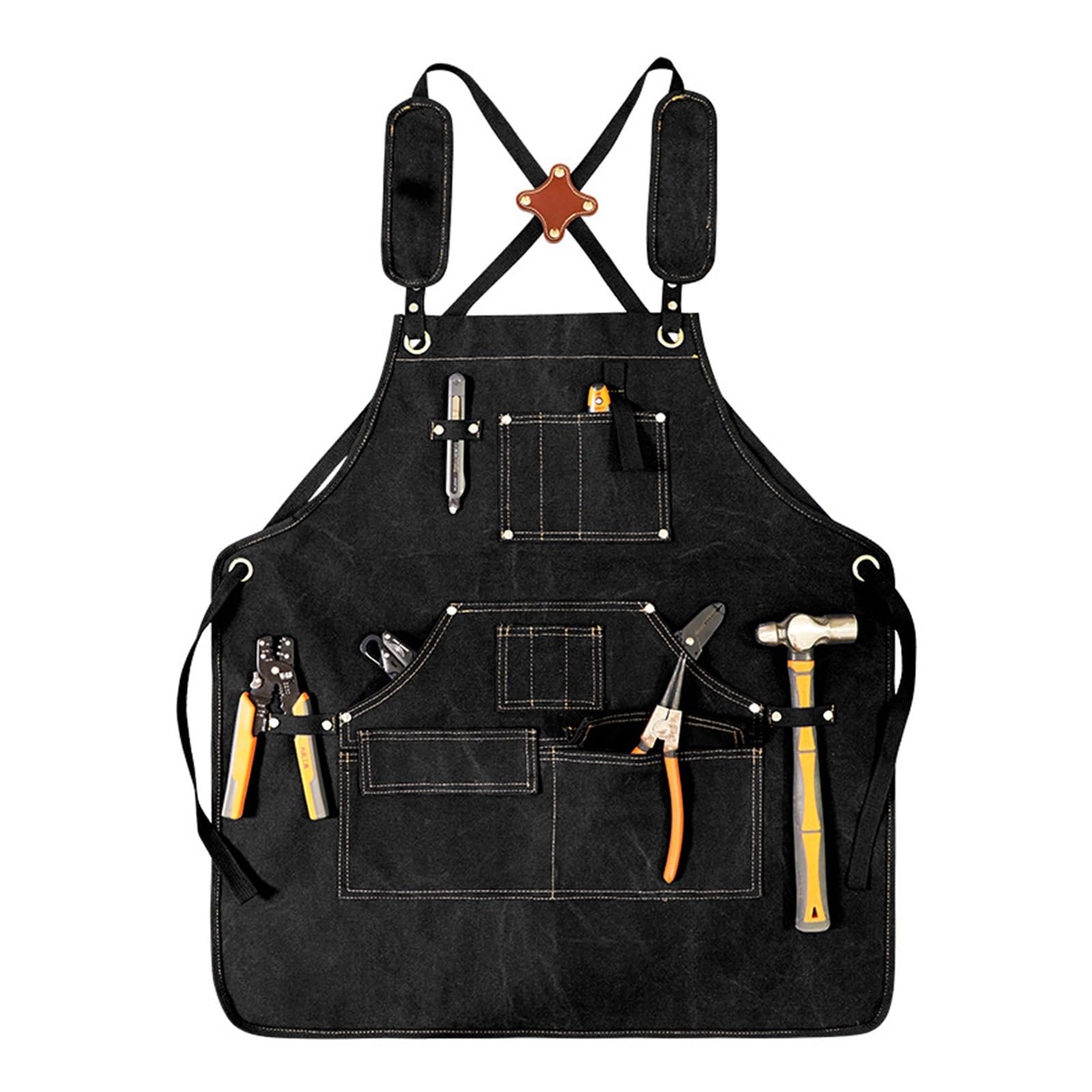 Grembiule da lavoro Grembiule da lavoro addensato gilet resistente all'usura for esterni giardiniere falegname parrucchiere grembiule impermeabile pacchetto multifunzionale