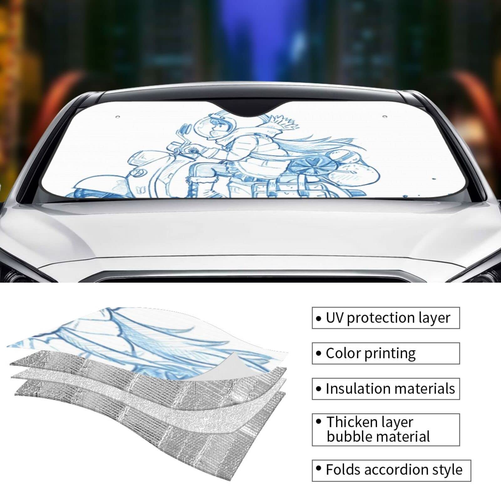 Amazon | ゆるキャン△ サンシェード 車 フロント フロント
