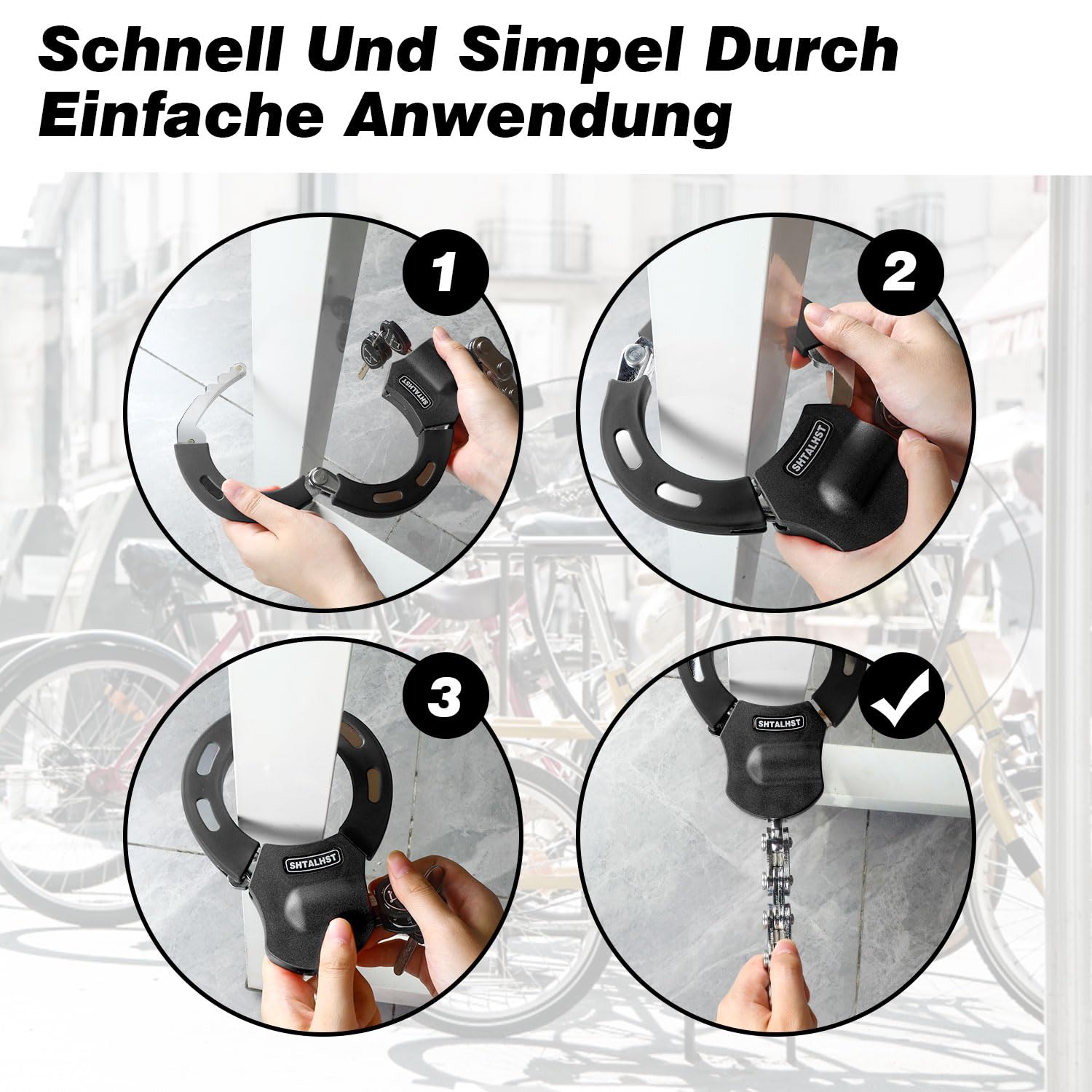 Antivol Trotinette Electrique, Cadenas Trotinette Electrique, Serrure à Menottes pour Scooter électrique et Serrure de Scooter, Menottes de Câble Antivol pour Segway,Ninebot,Xiaomi,NIU Scooter (Noir)