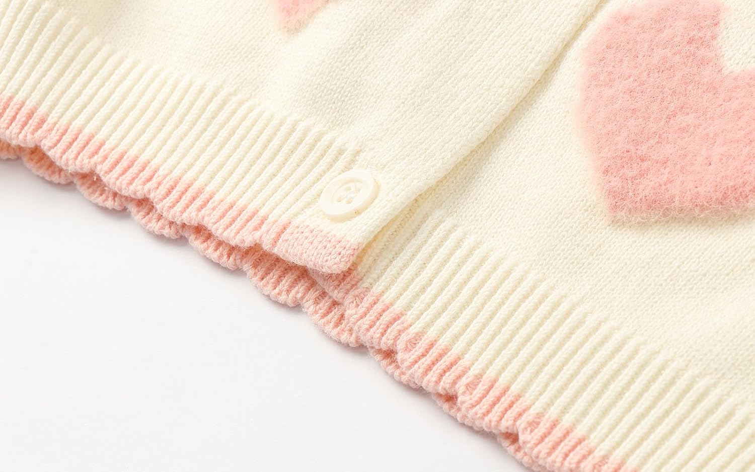 Baby Girls Heart Cardigan Crewneck Long Sleeve Cotton Knit Sweater Cargidans 6M-5Y - Image 6