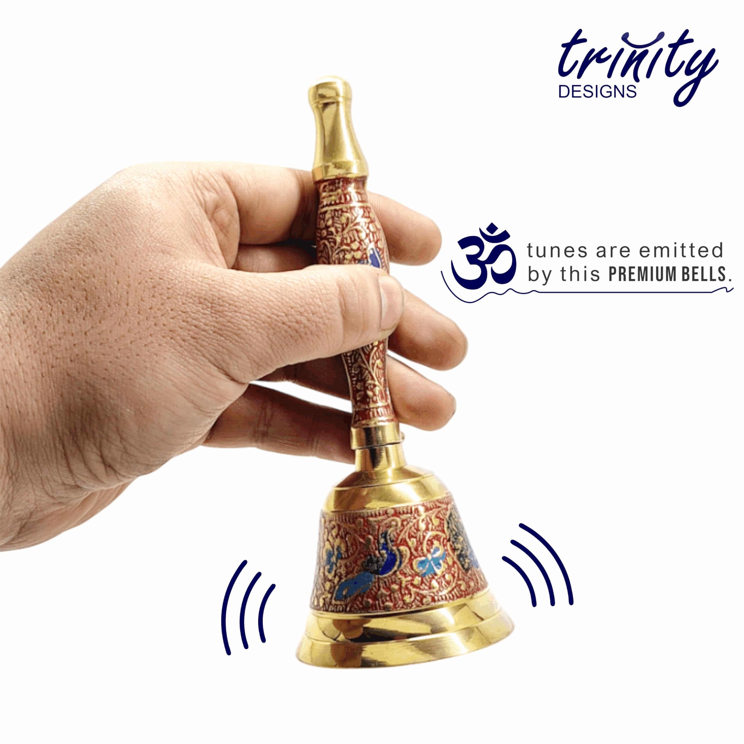 Brass Pooja Bell - Traditional Indian Design -5