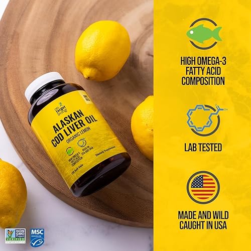 Miniatura 2 de On Target Living Aceite de hígado de bacalao de Alaska 120 geles blandos  Línea capturada en los Estados Unidos  Vitamina D de origen natural  Rico