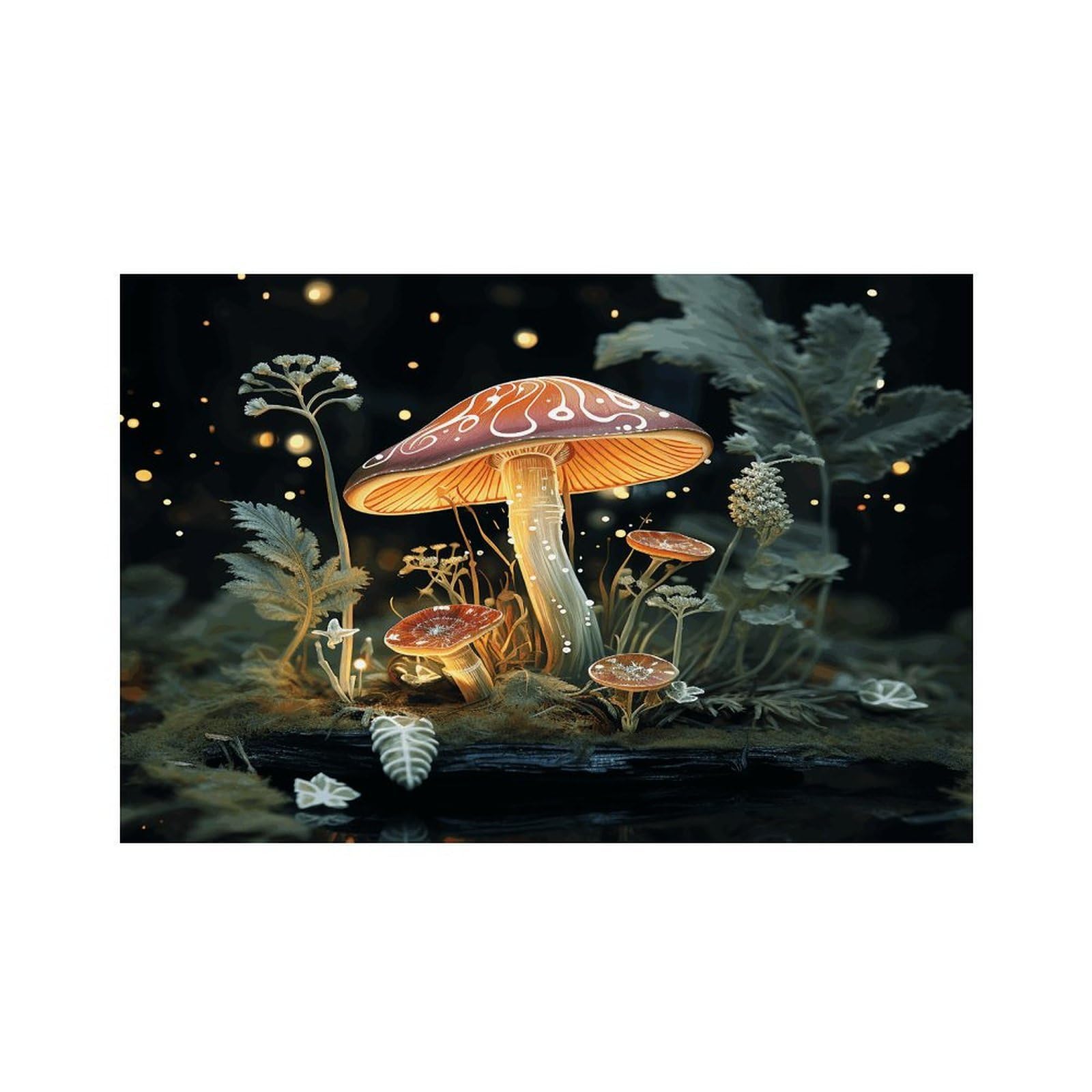Butterfly Mushroom Placemats Non-Slip Heat Resistant Table Mats Flax Washable Cloth Place Mats Easy to Clean Premium Placemat for Kitchen Dining Table Decor Party Outdoor