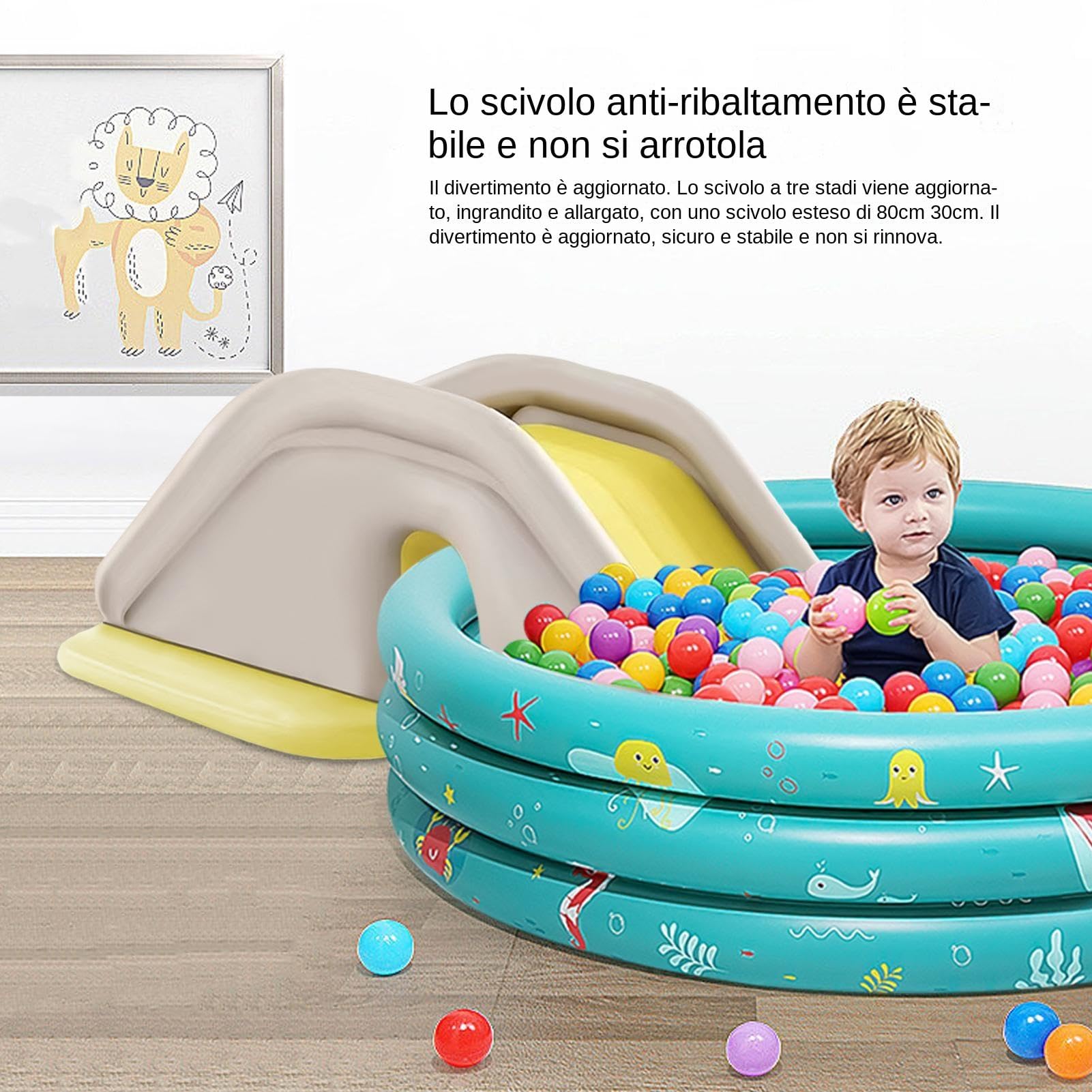 Teksome Scivolo per piscina, Scivolo gonfiabile per piscina | Scivolo per piscina portatile gonfiabile bidirezionale in PVC stabile | Centro giochi all'aperto, attrezzature per piscine divertenti per