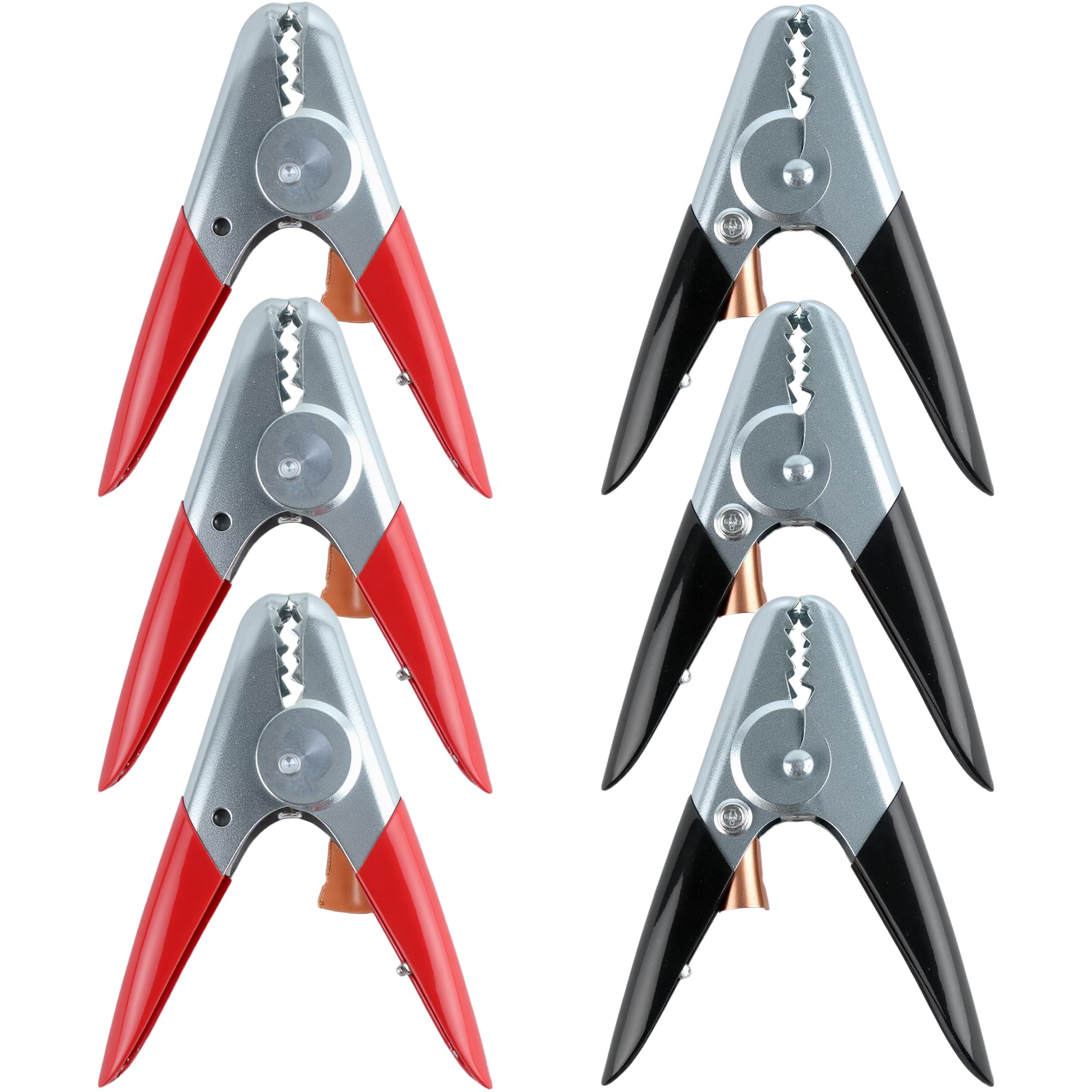 Lot de 3 pinces de câble de démarrage de batterie robustes de 15,2 cm 1100 A - Câble de démarrage isolé pour perroquet - Kit de connecteur de charge de batterie pour voiture - Extrémités de câble de