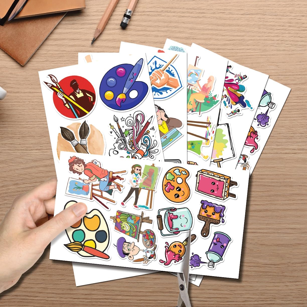 Cute Cartoon Art Supplies Vinyl Stickers Pack for Kids Students Teachers Painters DIY Crafts Laptop Notebook Decoration 50pcs Bedroom Bike Bumper Wall Hat Water image 2
