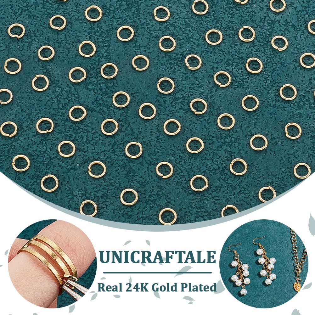 UNICRAFTALE About 200pcs Gold Open Jumps Rings 18 Gauge Connector Rings Stainless Steel Metal Jump Ring Jewelry Connectors for DIY Jewelry Making 6mm - Image 5