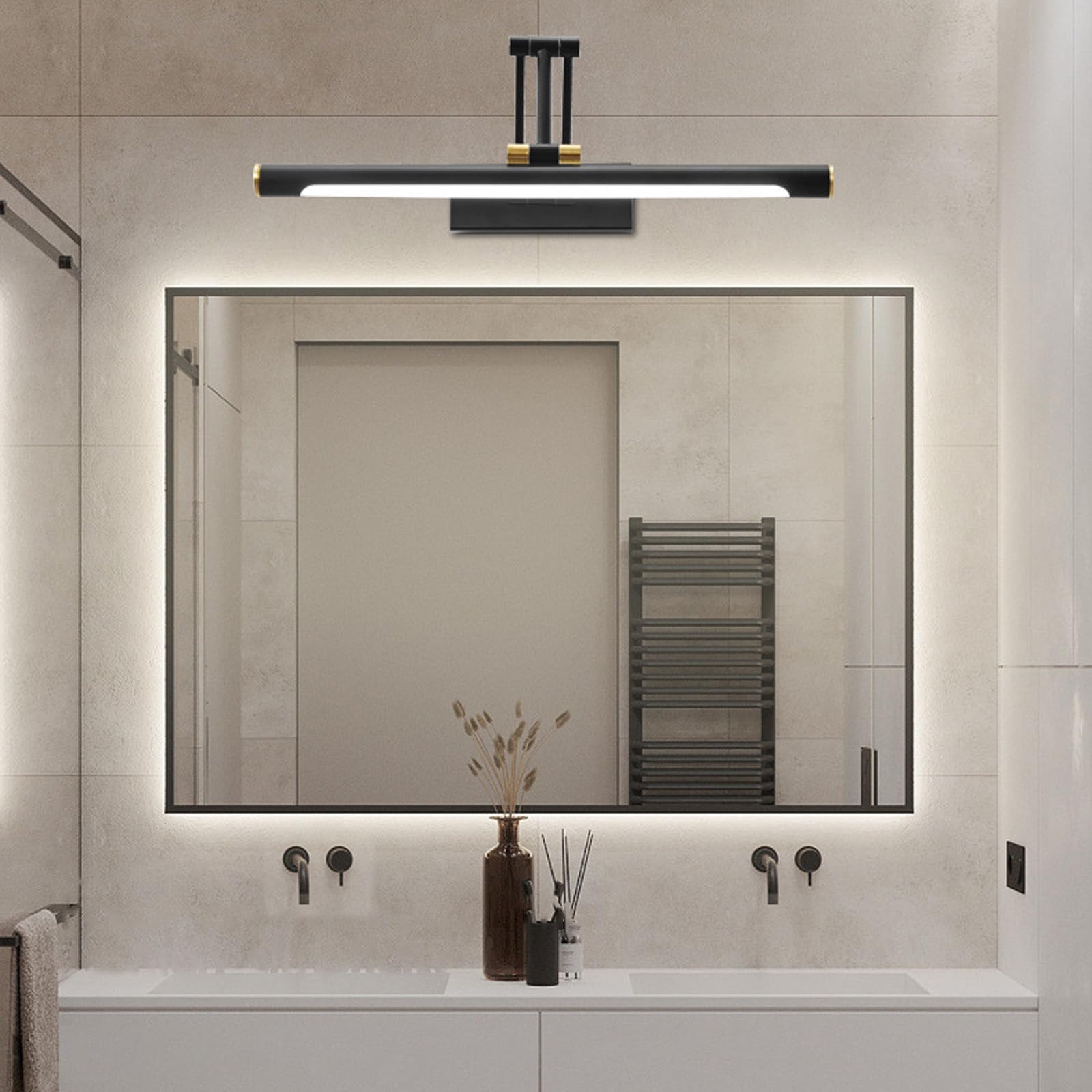 Espejo aplique LED impermeable con cabezal giratorio para un baño de diseño elegante 8
