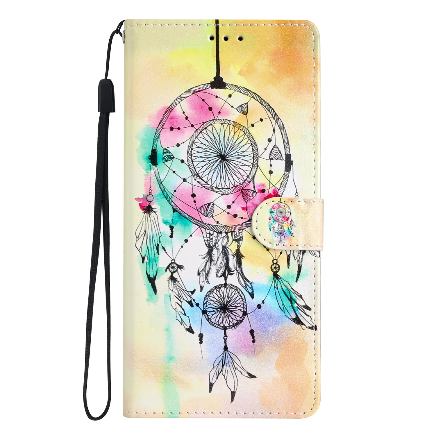 Badalink Wallet Cover Compatible with Xiaomi Redmi Note 12 Pro Case with Card Slot, Stylish Pattern Magnetic PU Leather Flip Phone Shell Shockproof Bumper Folding Case (Dreamcatcher)