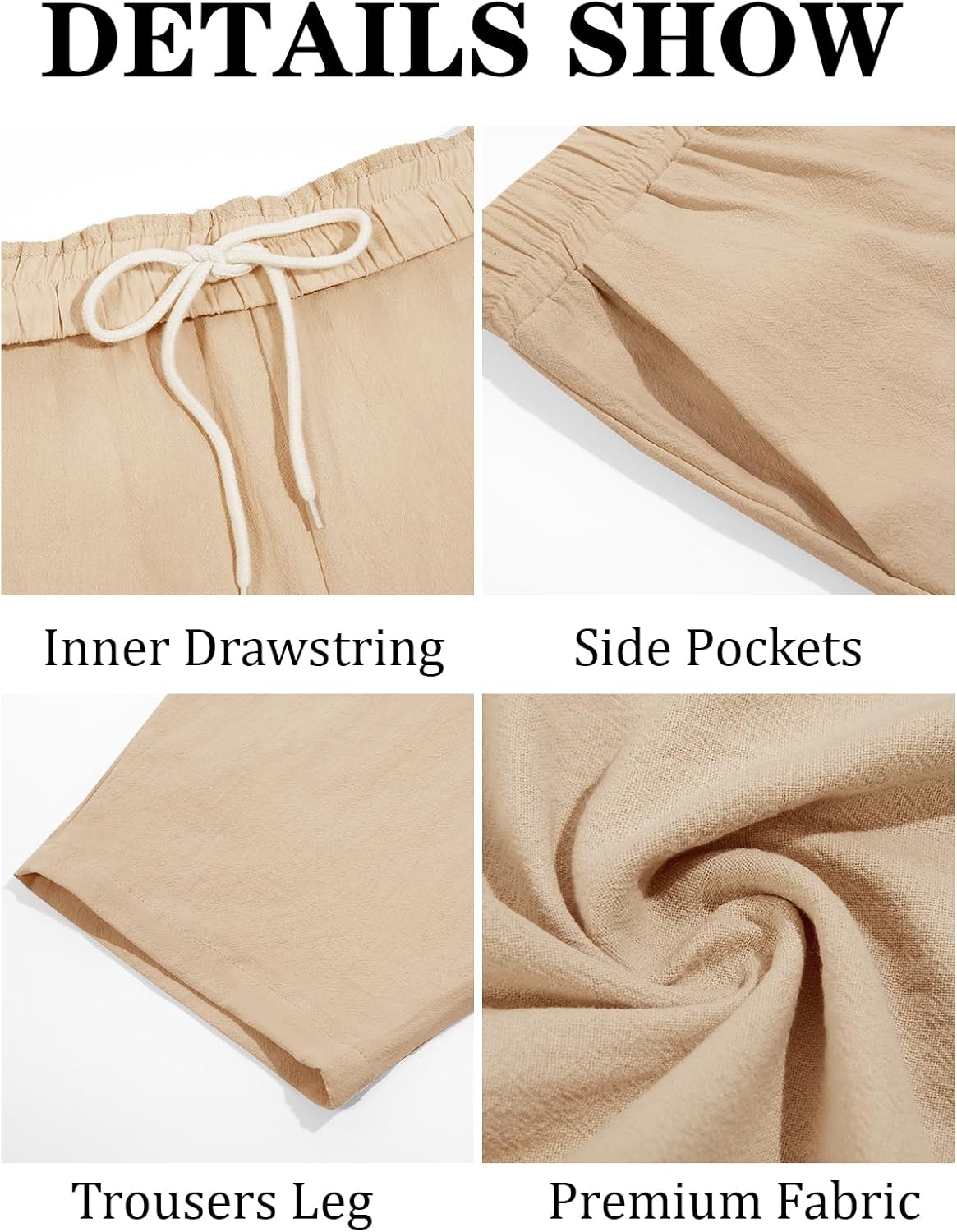 Runcati Mens Cotton Harem Capri Pants Yoga Beach Baggy 3/4 Shorts Pants Casual Elastic Waist Hippie Boho Pants - Image 5