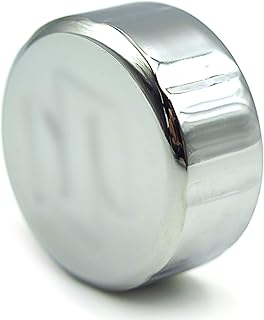 NBX- Tampa de reservatório de fluido de freio de alumínio tipo tarugo cromado "S" gravada para compatível com bicicletas universais com reservatório redondo de 40 mm de diâmetro