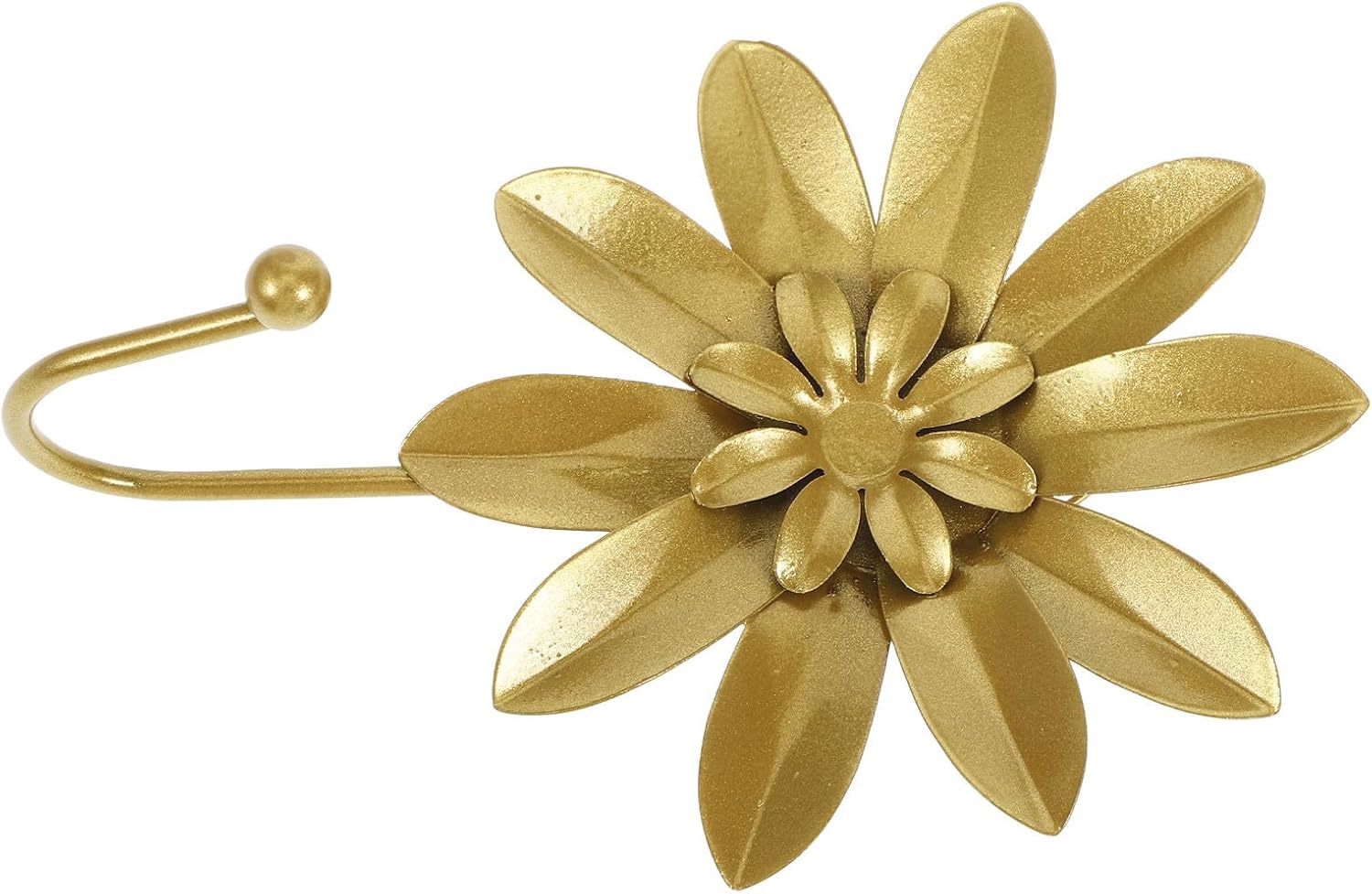 Garneck Flower Design Mini Wall Hook Golden Iron Coat Hat Hanger