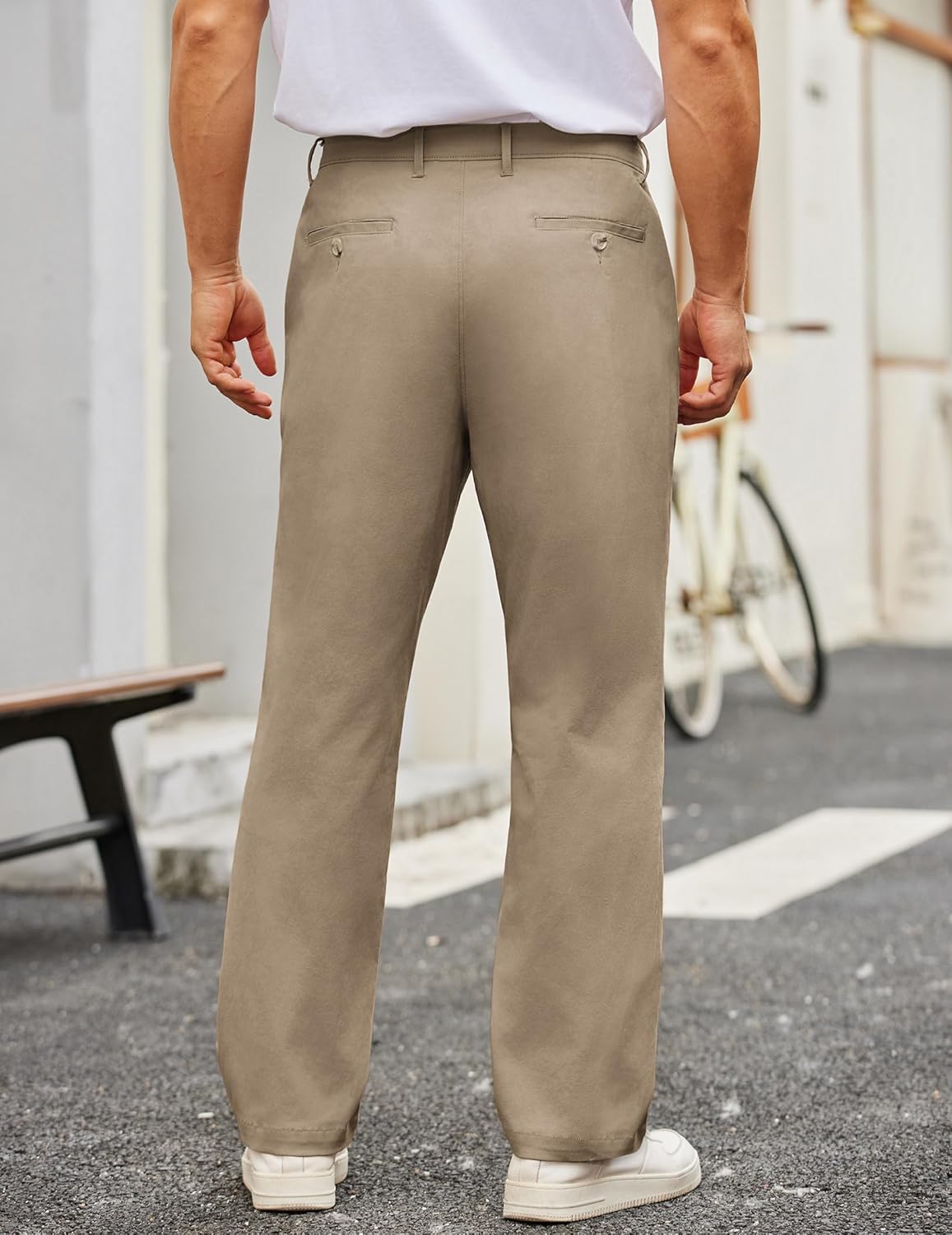 COOFANDY Mens Casual Pants Cotton Classic Fit Stretch Chino Pant Khaki Lightweight Work Dress Slacks - Image 3
