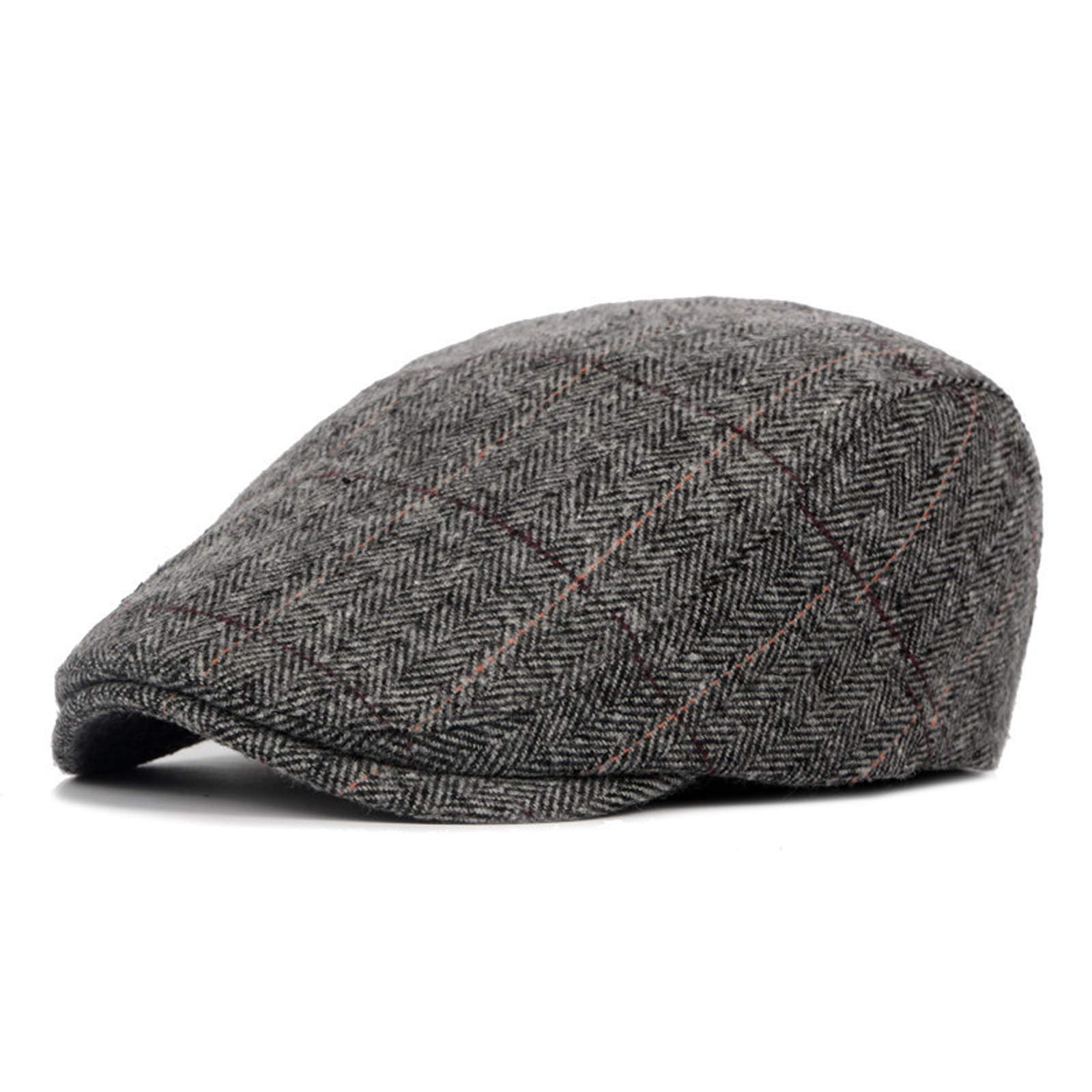 Chengzi Men's Gray Winter Flat Caps Hats Peaked Flat Cap Newsboy Hats (Gray)