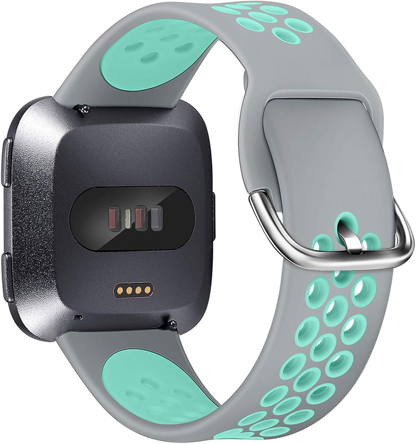 XIMU Sport Bands Compatible with Fitbit Versa/Versa 2 / Versa Lite, Soft Silicone Waterproof Breathable Sport Watch Strap Replacement Wristband Accessories Women Man for Versa Smart Watch