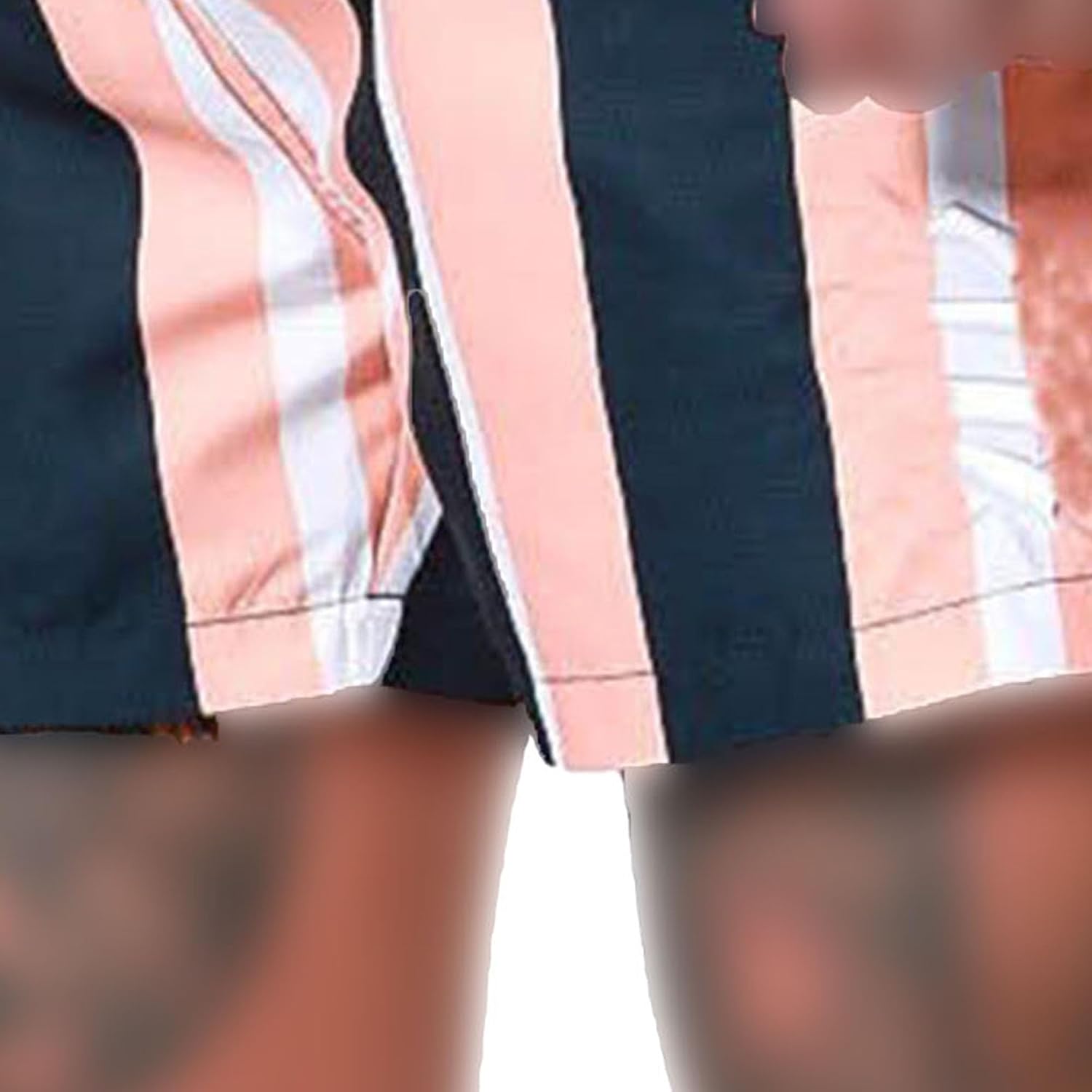 Men's Fashion Straight Striped High Elastic Shorts Classic-Fit Elastic Gym Sports Short Comfy Summer Beach Shorts