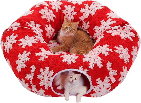 PAWZ Road Katzentunnel Weihnachtsbaum rot