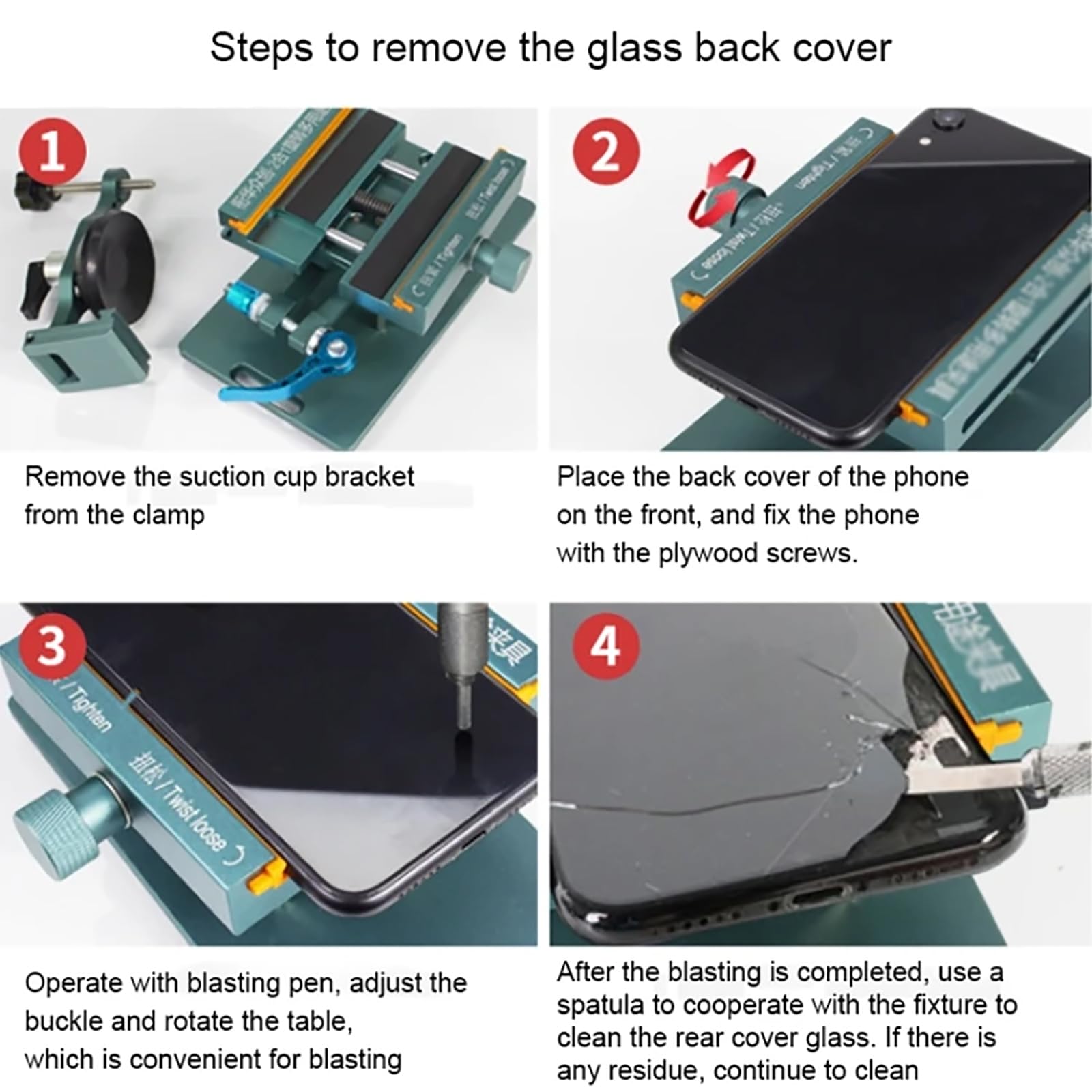 Separador de pantalla al vacío, abrazadera separadora de pantalla LCD con ventosa, ancho ajustable, sin calefacción, para reparación de teléfonos móviles