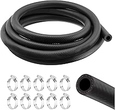 3/8" Fuel Line Hose Tool Kit,NBR Fuel Hose 10Ft with 10 Steel Fuel Line Clamps 300 PSI for Replace Small Engine Fuel Line,Versatile Car Accessories Gas Line Hose for PCV Systems (3/8 inch)