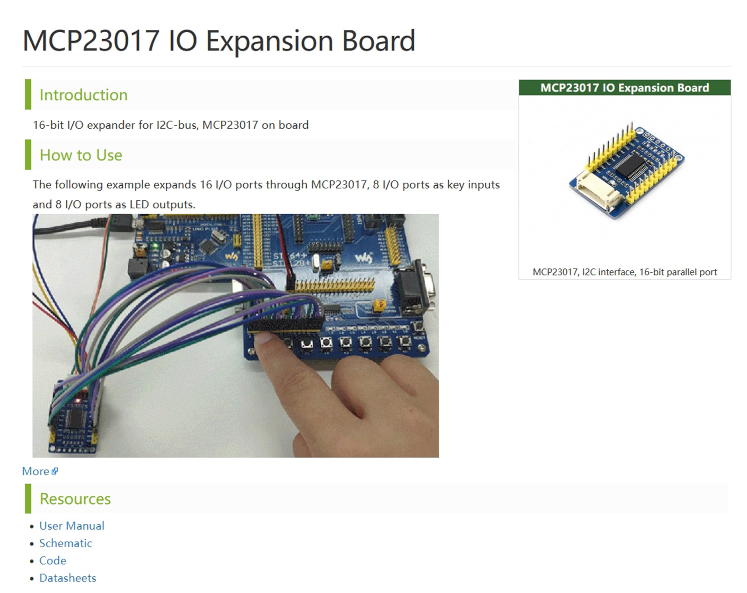 Amazon.com: MCP23017 IO Expansion Board Expands 16 I/O Pins