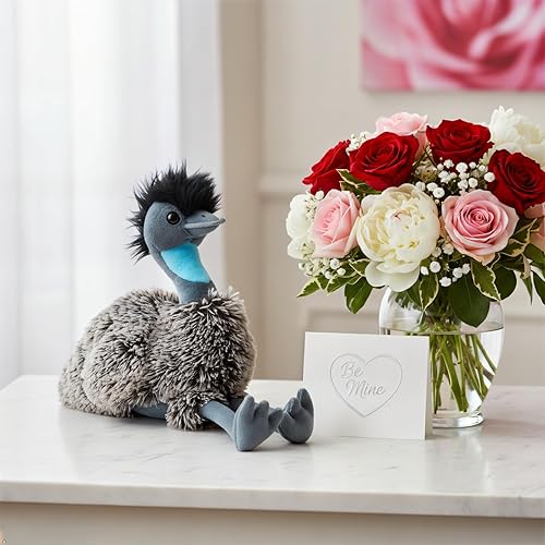 Miniatura 6 de The Petting Zoo Emu - Animales de peluche, regalos para niños, animales salvajes del zoológico Onez, juguete de peluche Emu de 12 pulgadas