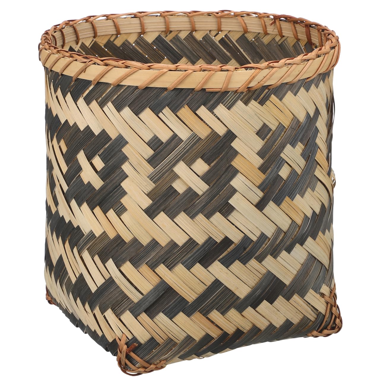 HANABASS Woven Bamboo Trash Can, Open Paper Bin for Home and Office