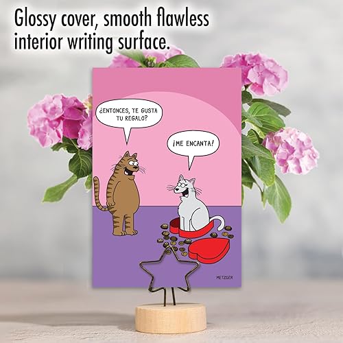 Miniatura 5 de NobleWorks Tarjeta de felicitación histérica española para el día de San Valentín con sobre de 5 x 7 pulgadas (1 tarjeta) Cat In Candy - Español