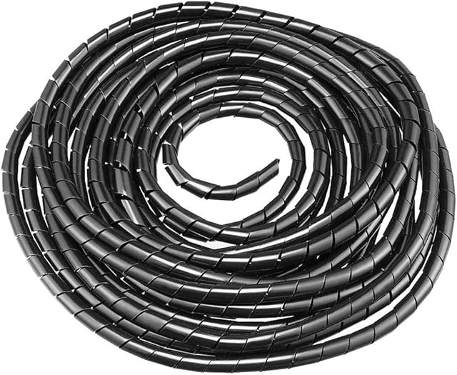 GTIWUNG 9M 29.5Ft Cable Tidy Wrap Cable Management System Cutable Flexible Cable Tidy Tube Spiral Cable Tidy Sleeves 10mm/0.39'' for TV Wire Computer Cable on Home or Office, Black