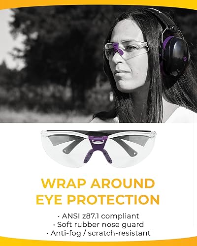 Miniatura 3 de TRADESMART - Orejeras y gafas de seguridad para mujer, con estuche rígido morado