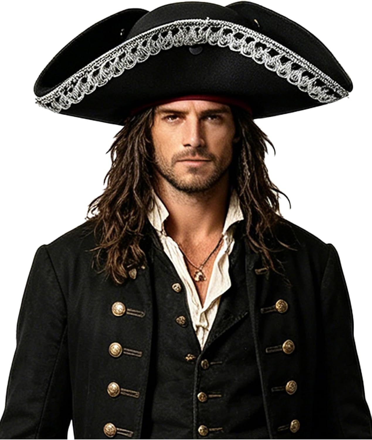 Pirate Hat for Women & Men Corsair Themed Outfit Revolutionary Accessory Cover Headwear