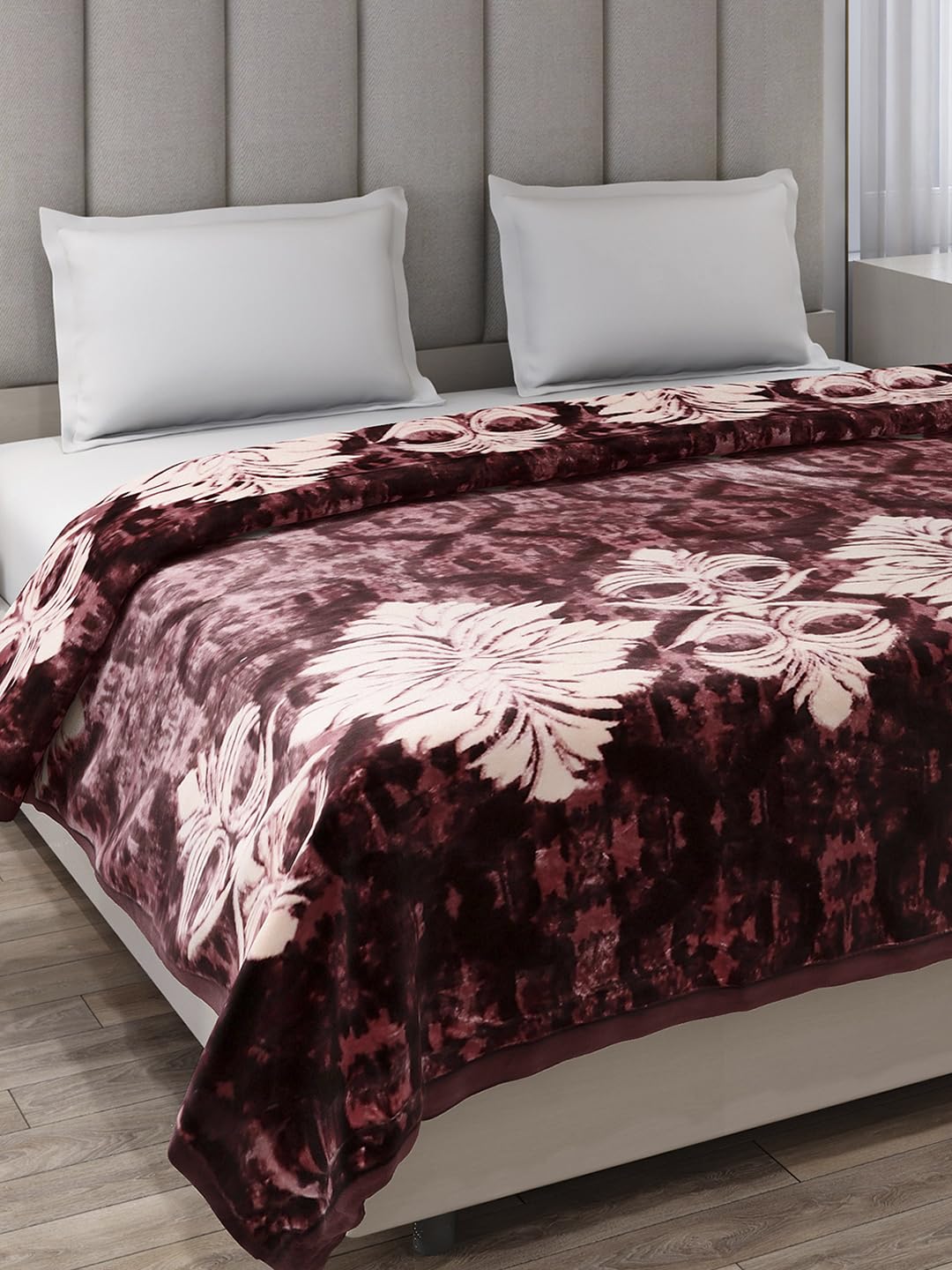 Monte Carlo Double Bed Winter Blanket Roman 1 Ply Box Pack 263 GSM, (240x220 CM), Rust-image-15