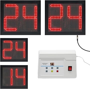 Basketball Timer, 2 Pack 14/24 Second Shot Clock Basketball Court-Custom Time, Portable Stopwatch Digital Timer for Basketball Goal, 24S Console Control Shot Clock with Buzzer