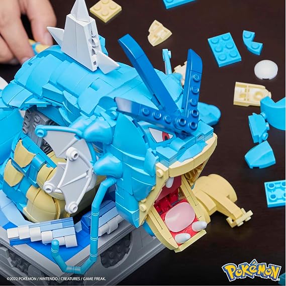 MEGA Pokemon Building Toys Set, Motion Gyarados with 2186 Pieces, Moving Mouth and Tail, for Kids or Adult Collectible