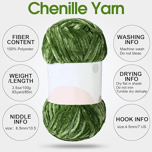 Miniatura 9 de Xinnun 12 madejas de hilo de felpa, hilo de felpilla grueso, hilo de terciopelo suave para tejer, bricolaje y manualidades, longitud total de 1116